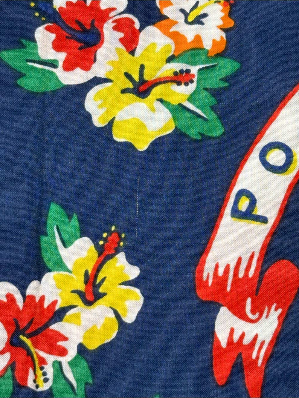 Polo Ralph Lauren Sz XL Patchwork Hawaiian Camp Shirt Tropical Polo Bear Classic - Picture 7 of 8